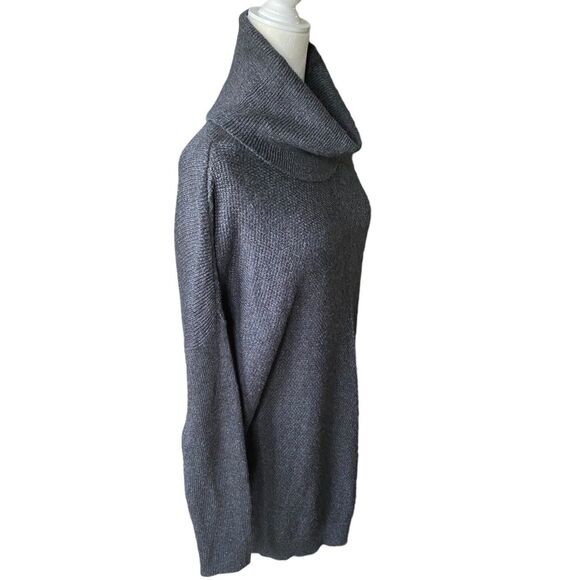 Ann Taylor Size L cotton blend tunic sweater grey turtleneck classic timeless - Picture 3 of 10